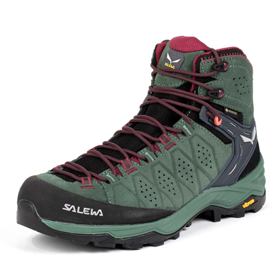 TREKKINGOWE BUTY DAMSKIE SALEWA WS ALP TRAINER 2 MID GTX - DUCK GREEN/RHODODENDON